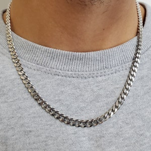 5mm cuban link chain outlet silver