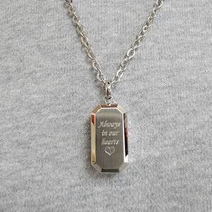Engravable Stainless Steel Small Dog Tag Cremation Urn Pendant for Ashes for men and women (#TASP125-24)