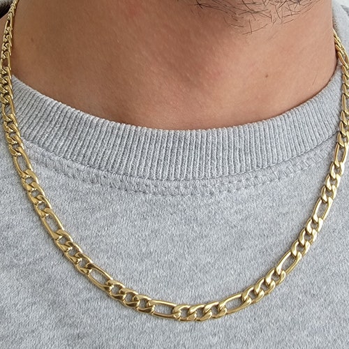 5mm Figaro Link Stainless Steel Gold 