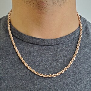 4mm rose gold rope chain deals