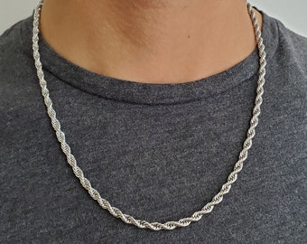 4mm Bulk 20/50Pcs 925 Silver Solid Twist Rope Chain Necklace Wedding Jewerly 4mm Bulk 20/50Pcs 925 Silver Solid Twist Rope Chain Necklace Wedding Jewerly