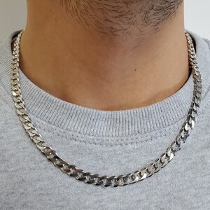 Mens silver cuban link hot sale