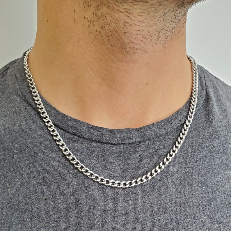 5mm Cuban Link Stainless Steel Necklace Curb Chain for Men Etsy