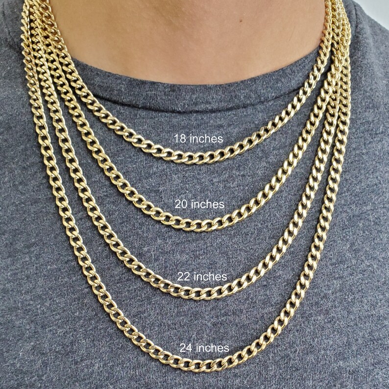 5mm Cuban Link Stainless Steel Gold Plated Necklace Curb Chain Etsy