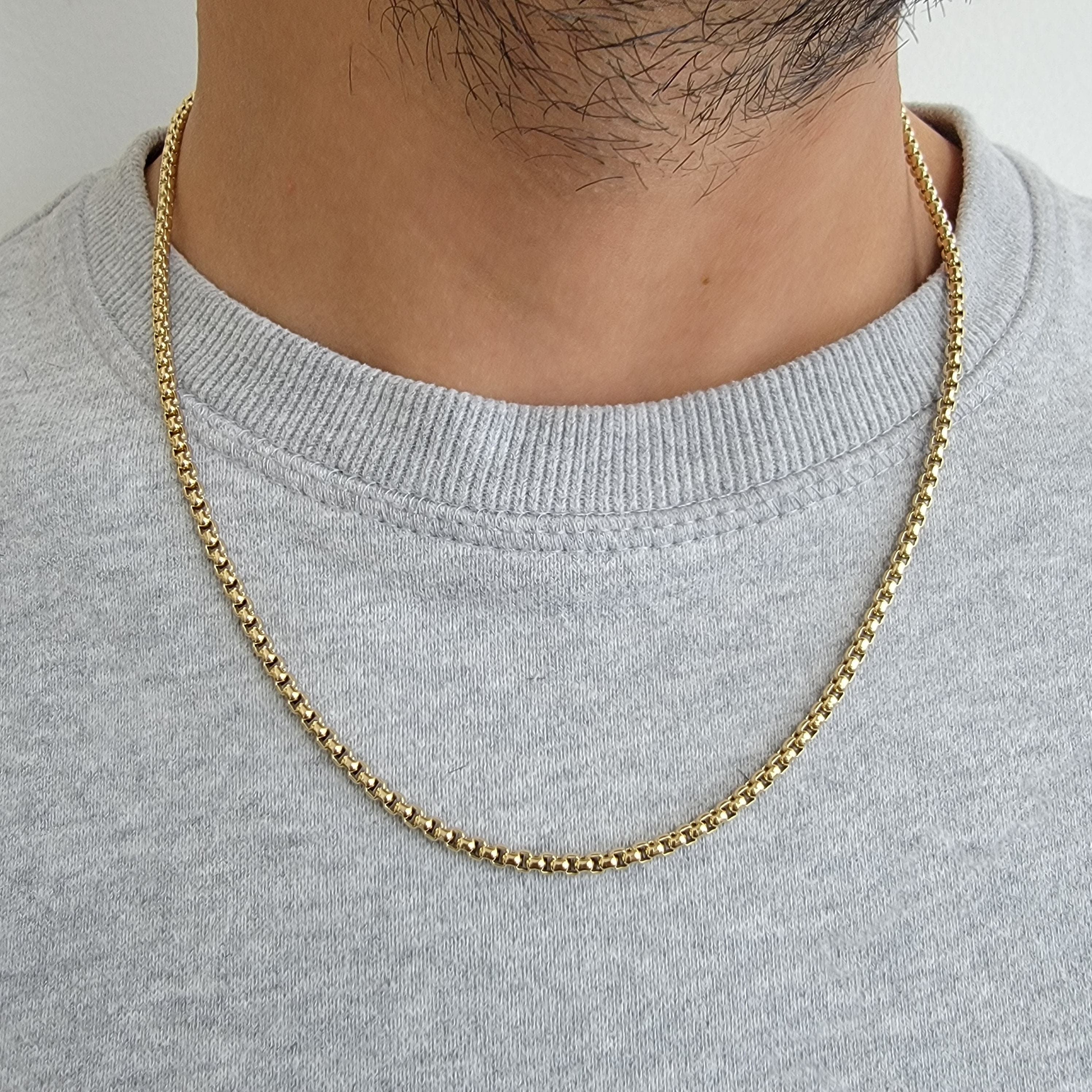 490mm 1 Gold PVD Stainless Steel Round Box Chain Necklaces 19.29" Length K317 490mm 1 Gold PVD Stainless Steel Round Box Chain Necklaces 19.29" Length K317