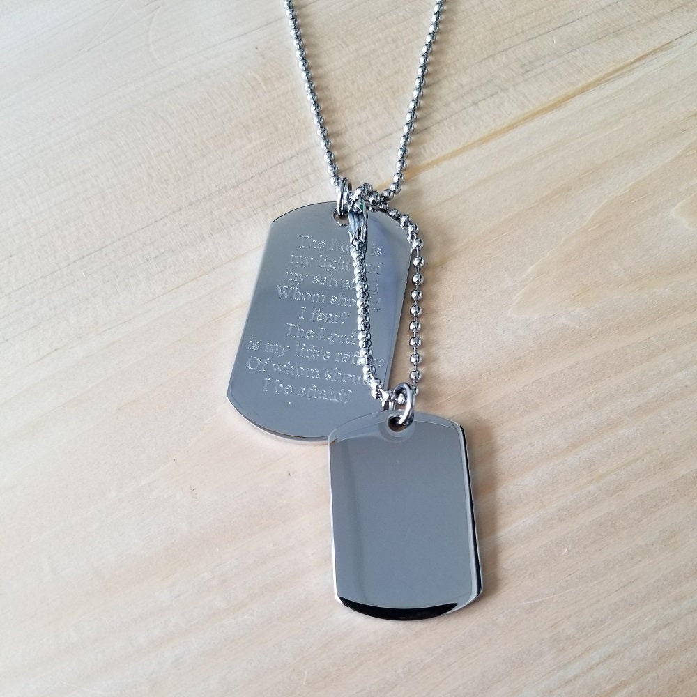 Stainless steel Personalized double dog tag pendant for men Etsy