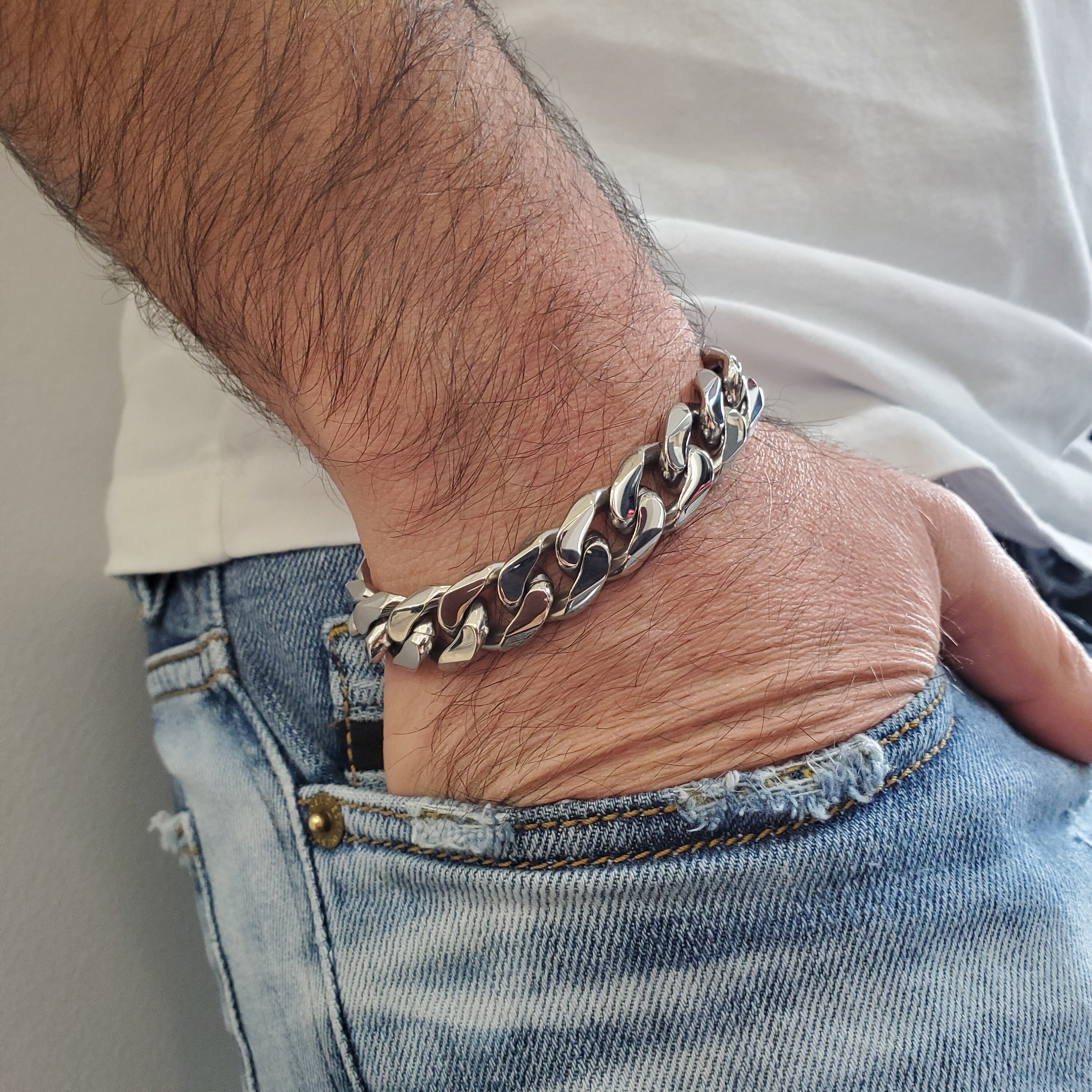 14mm Chunky Stainless Steel Cuban Link Chain Bracelet – The Steel Shop