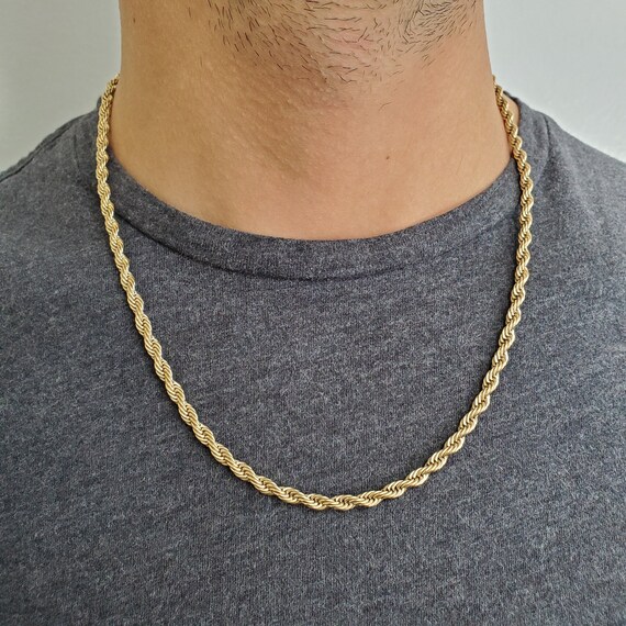 4mm Twisted Rope Gold Plated Stainless 