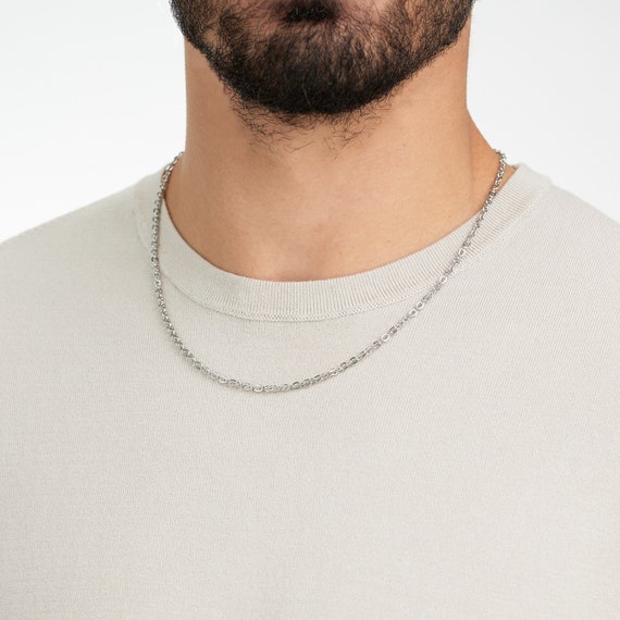 Stainless steel deals anchor chain necklace
