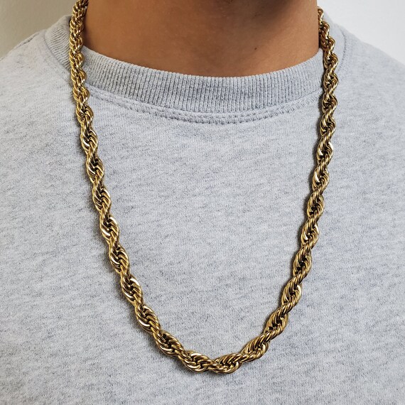 8mm Twisted Rope Gold Plated Stainless 