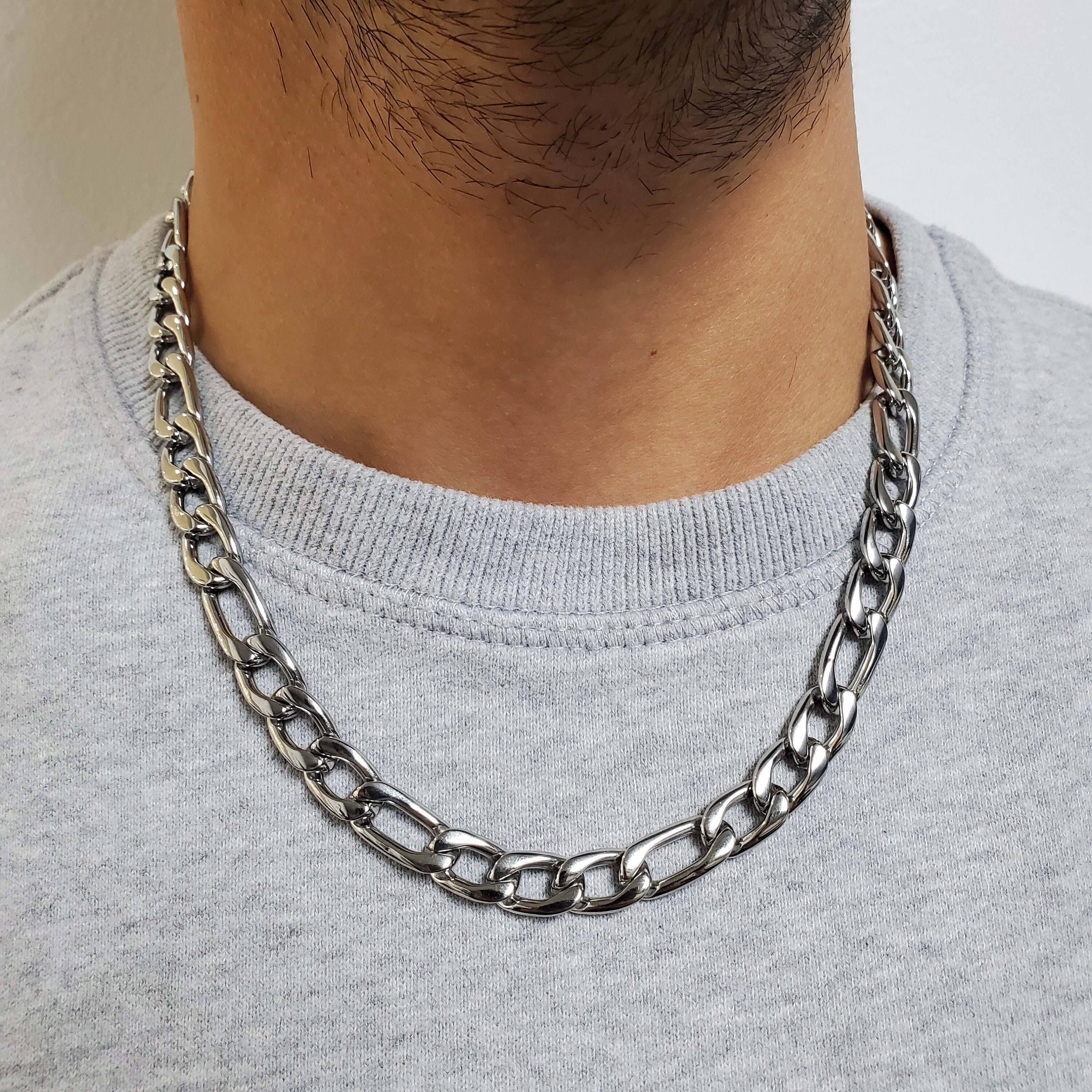 10mm Figaro Link Stainless Steel 