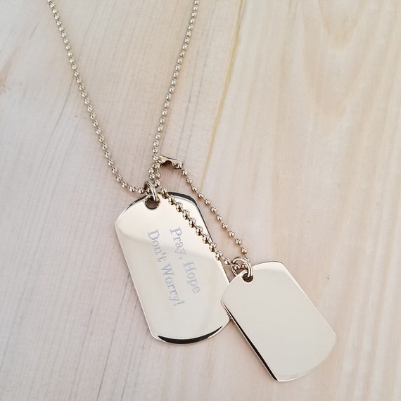 Mens double dog tag cheap necklaces