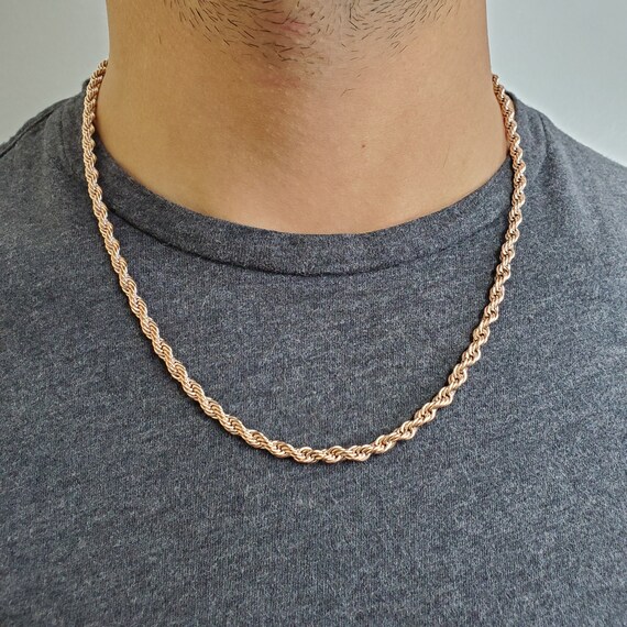 Rose gold rope chain 4mm deals