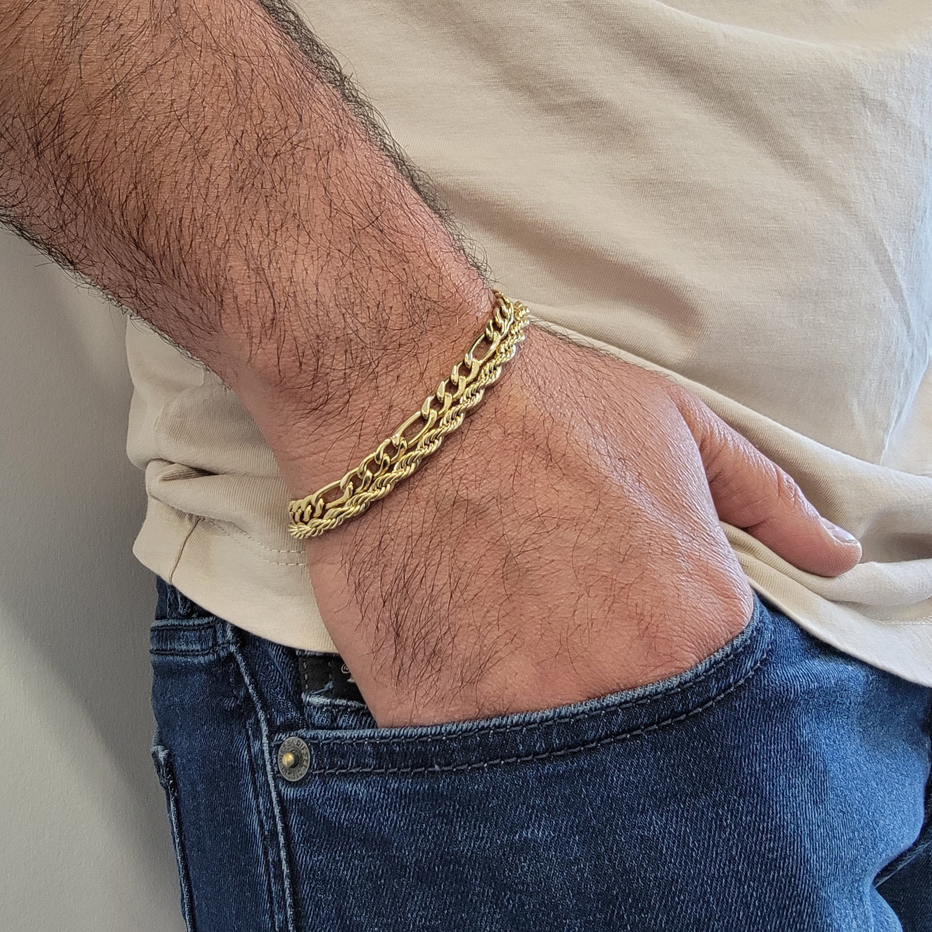2 Bracelet Combo: 4mm Twisted Rope 5mm 