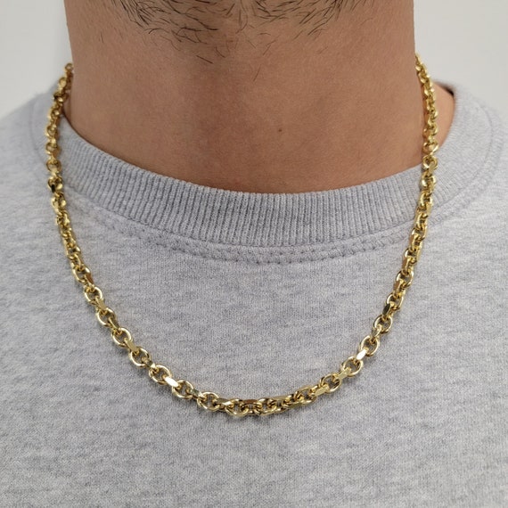 5mm Diamond Cut Anchor Link Gold 