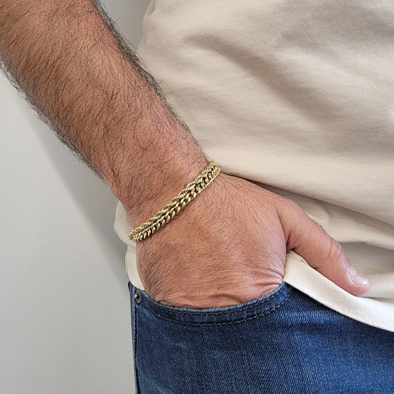 4mm Gold-Tone Stainless Steel Curb Chain Bracelet