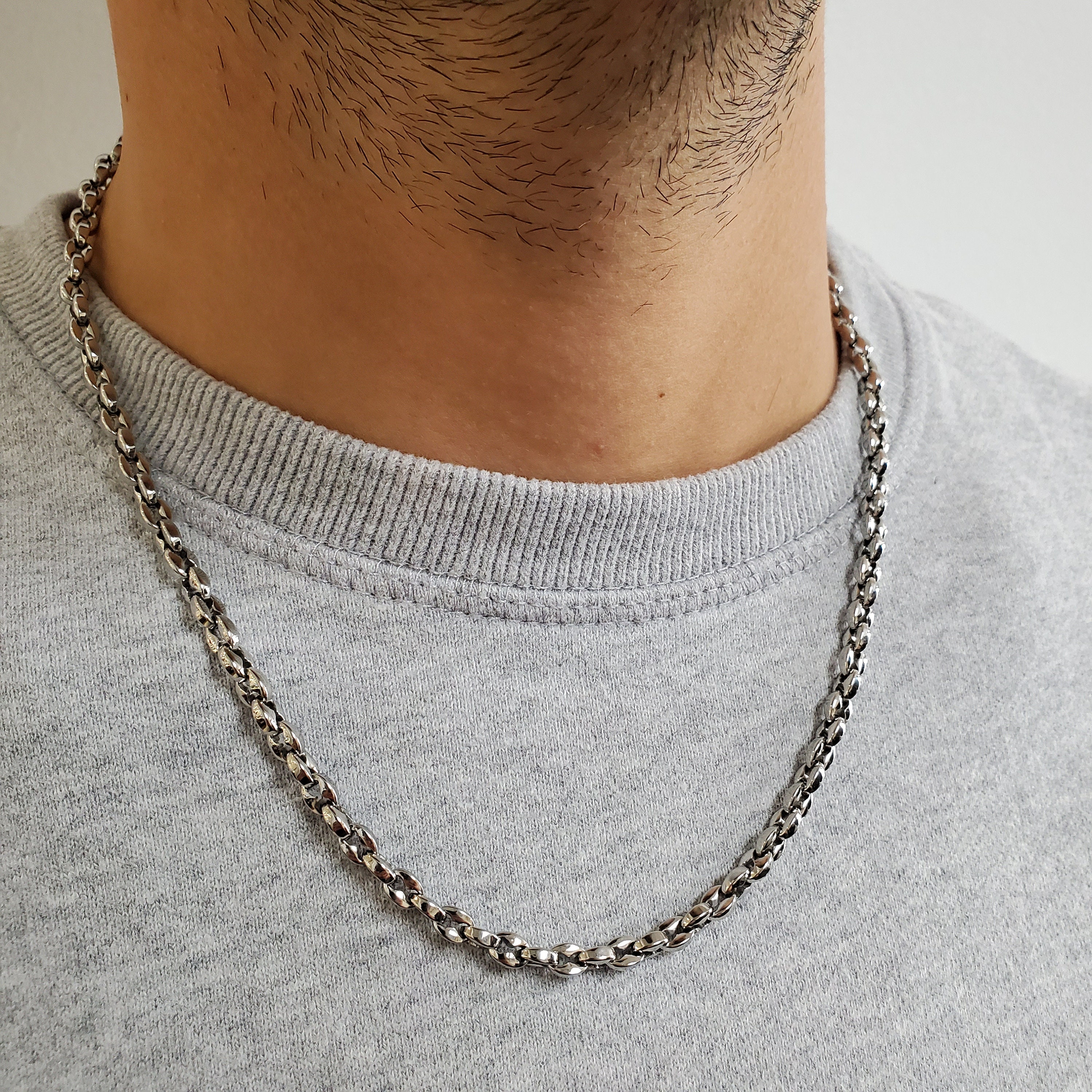 4.5mm Coffee Bean Steel Link Chain 