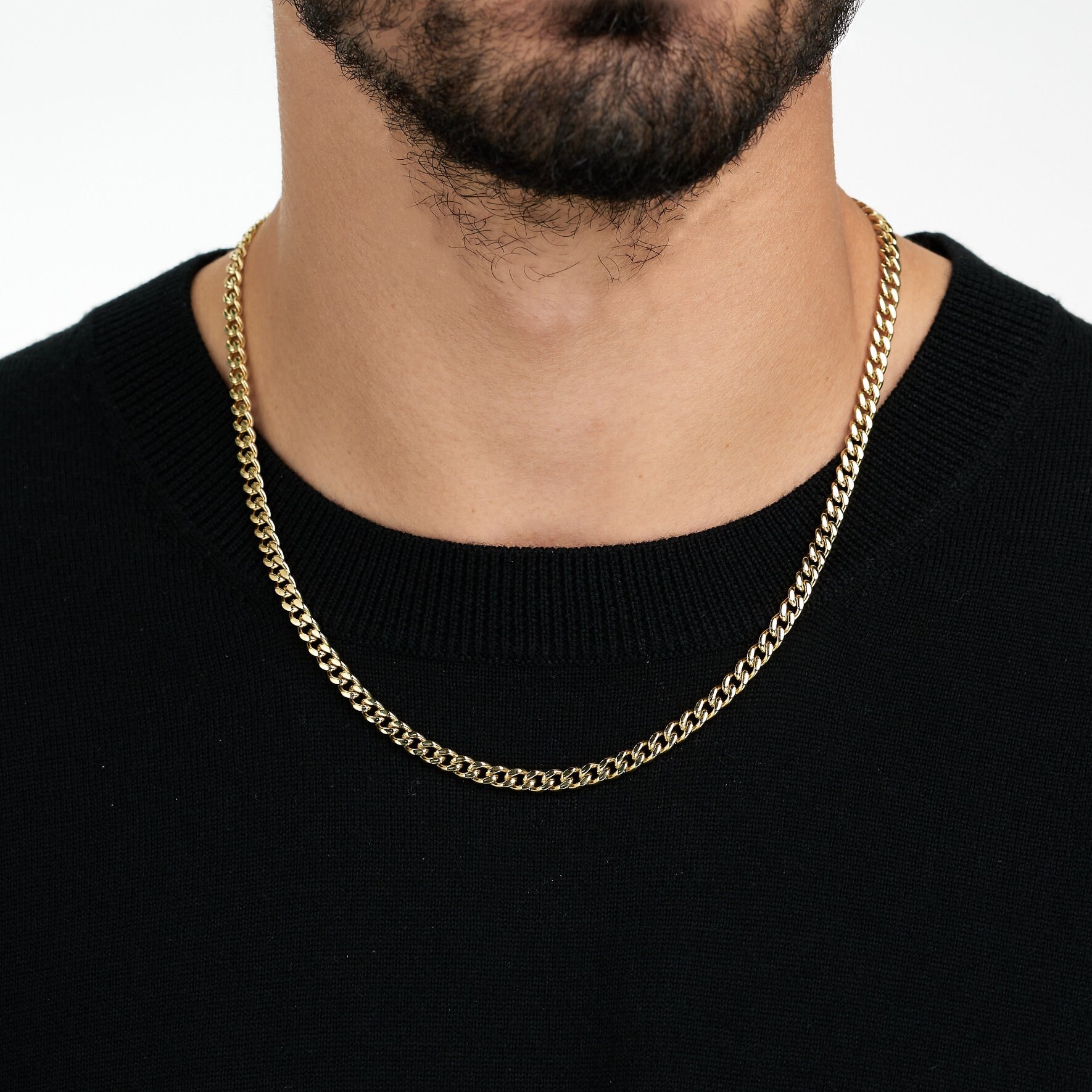 5mm Cuban Link Stainless Steel Gold 