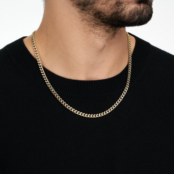 5mm Cuban Link Stainless Steel Gold 