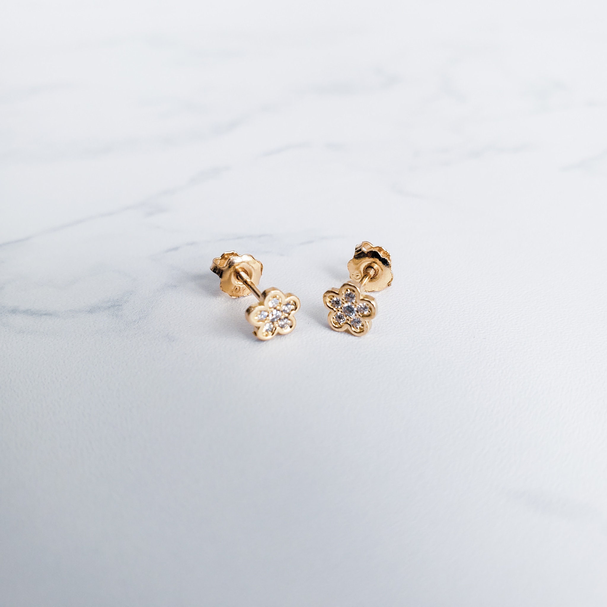 Children's 22k Gold Post Earrings | Baby Gold Earrings | Gold Palace