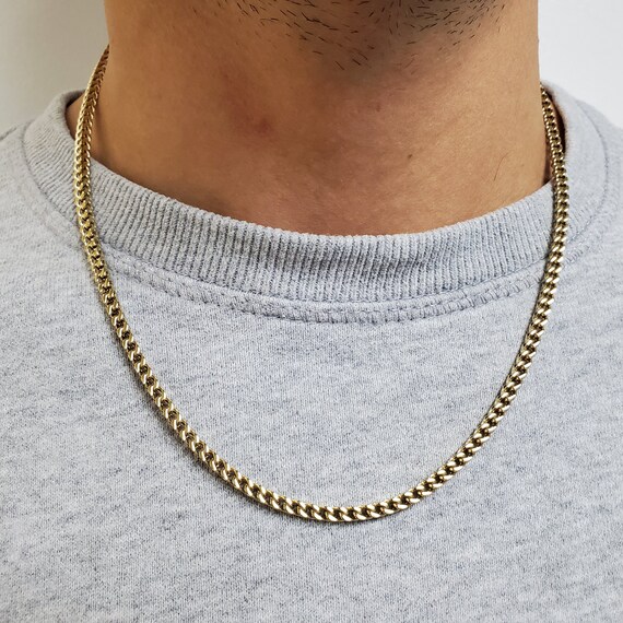 3mm Thin Square Franco Gold Plated 
