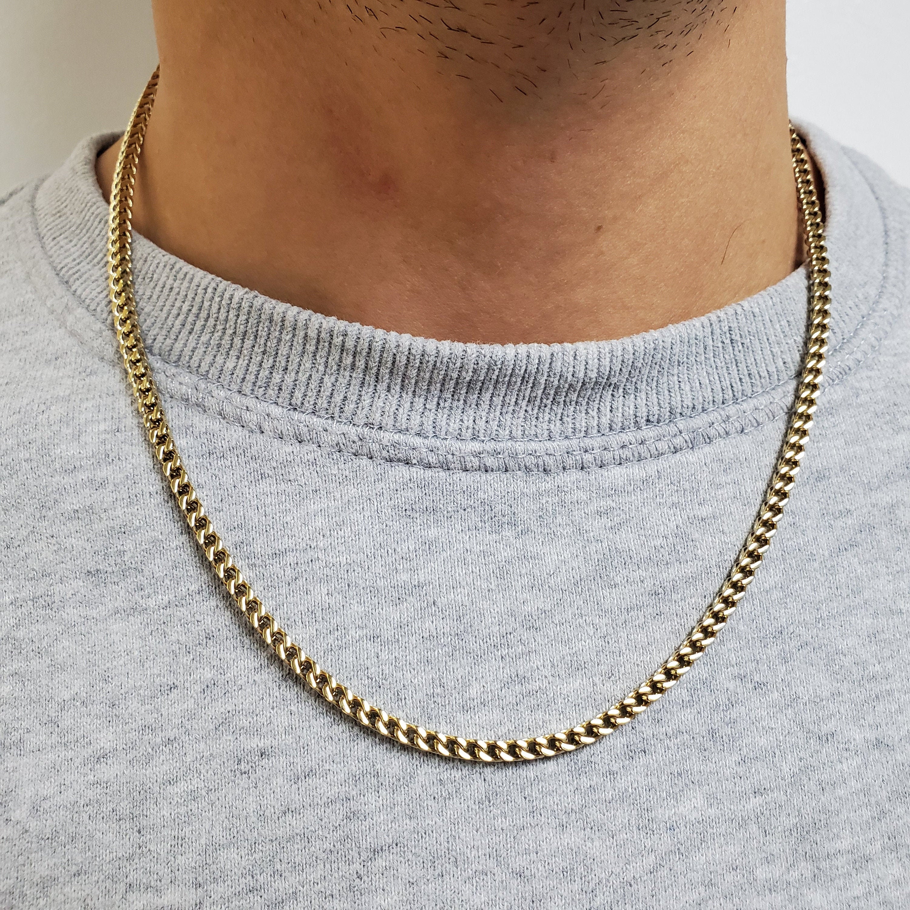 3mm Thin Square Franco Gold Plated 