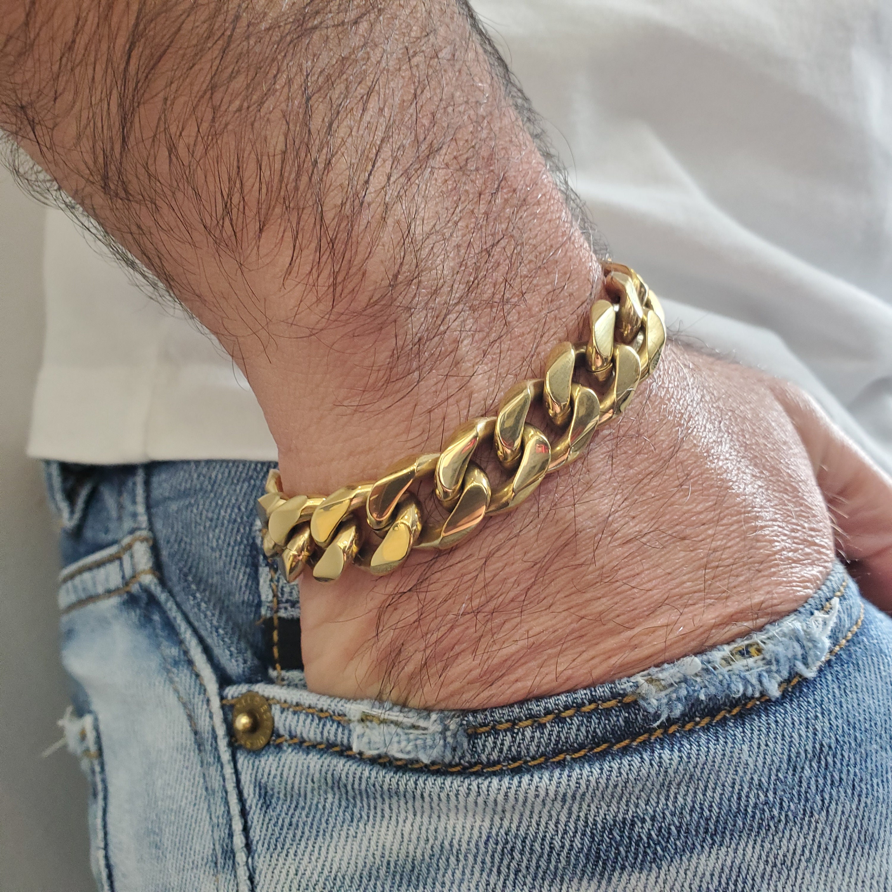 14mm Chunky Stainless Steel Cuban Link Chain Bracelet – The Steel Shop