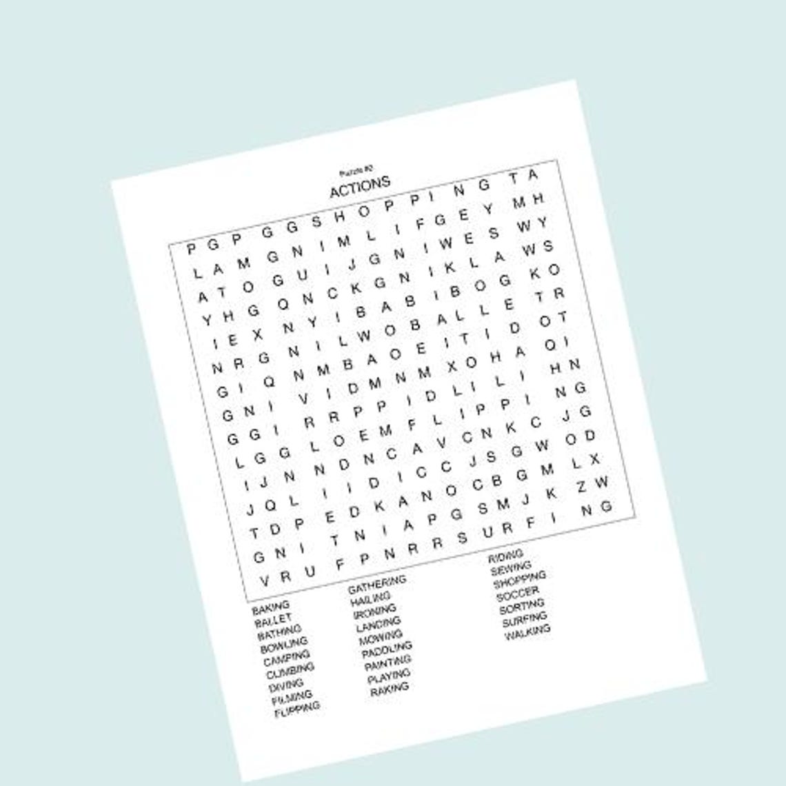 Word Search Puzzle | 50 Printable Pages for Adults & Kids (PDF) - Etsy