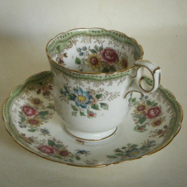 Hammersley Asiatic Pheasants 6908 Coffee Cup and Saucer Demi-tasse c.1920