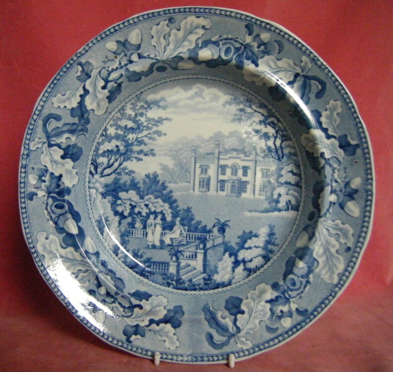 Antique Blue and White Transferware Soup Plate Kincardine Etsy