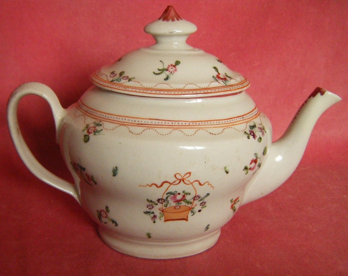 New Hall Porcelain Oval Teapot Pattern 328 C.1805 restored Etsy