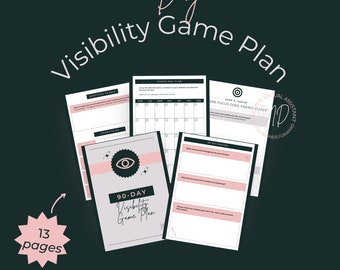 The 90-Day Visibility Game Plan Guide & Workbook, Done-For-You Printable, Content Planning For Entrepreneurs, Productivity Planner