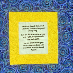 Sunday School Prayer, childrens prayer, night time prayer, nursery prayer, prayer quilt, christian gift, religious gift
