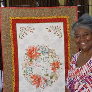 Christmas quilted banner, handmade prayer quilt, holiday quilt, quilted wall hanging