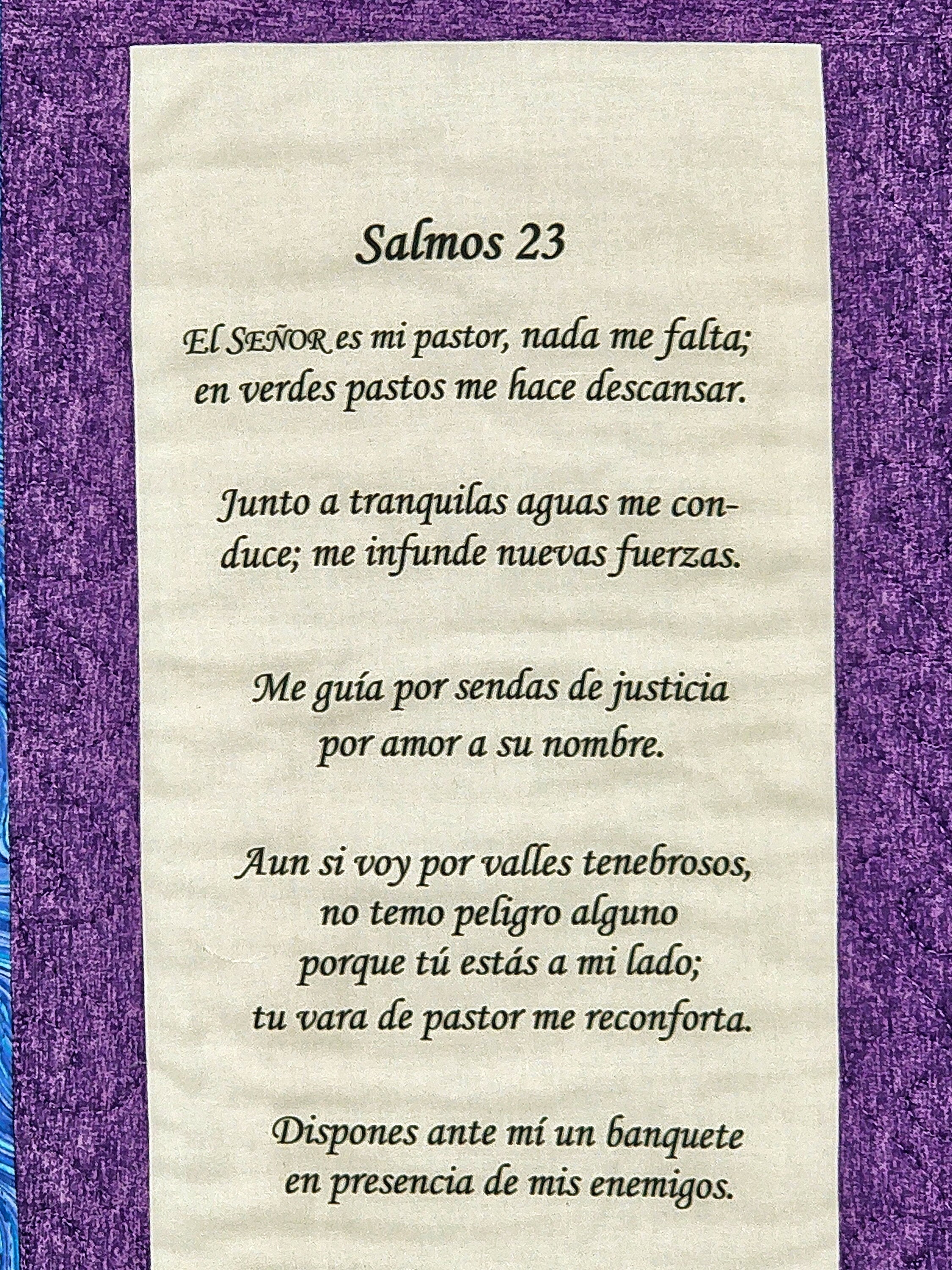 Psalm 23 Salmos 23 Spanish Quilted Wall Hanging Scripture 