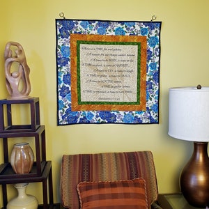 Ecclesiastes Prayer Quilt: Handmade Christian Scripture Fabric