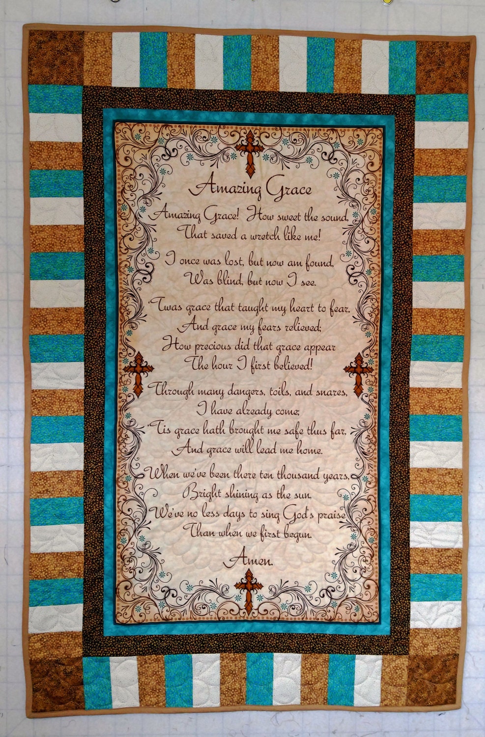 Amazing Grace Quilt handmade Prayer Quilt religious fabric Etsy