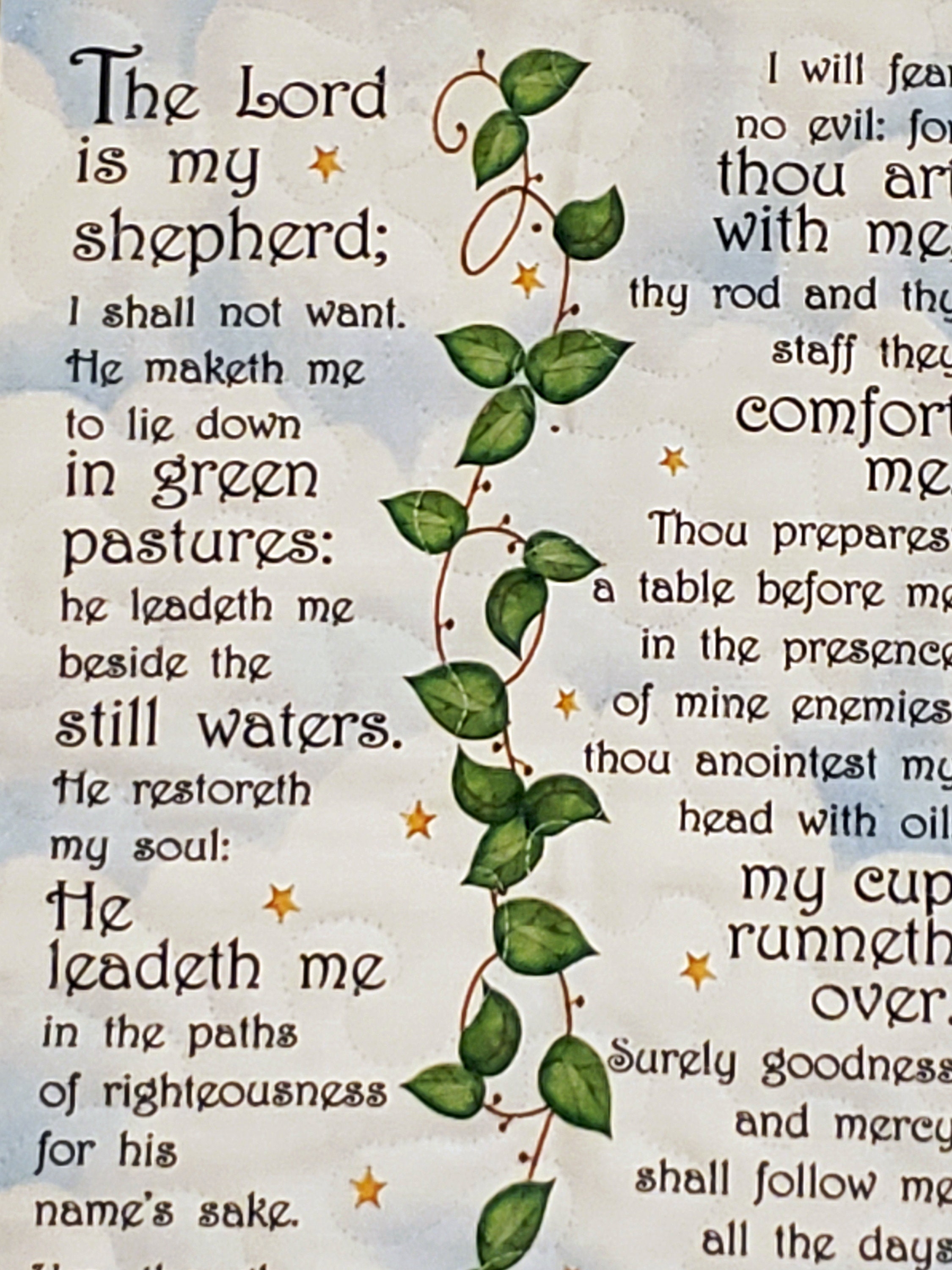 Psalm 23 christian fabric handmade prayer quilt bible verse Etsy