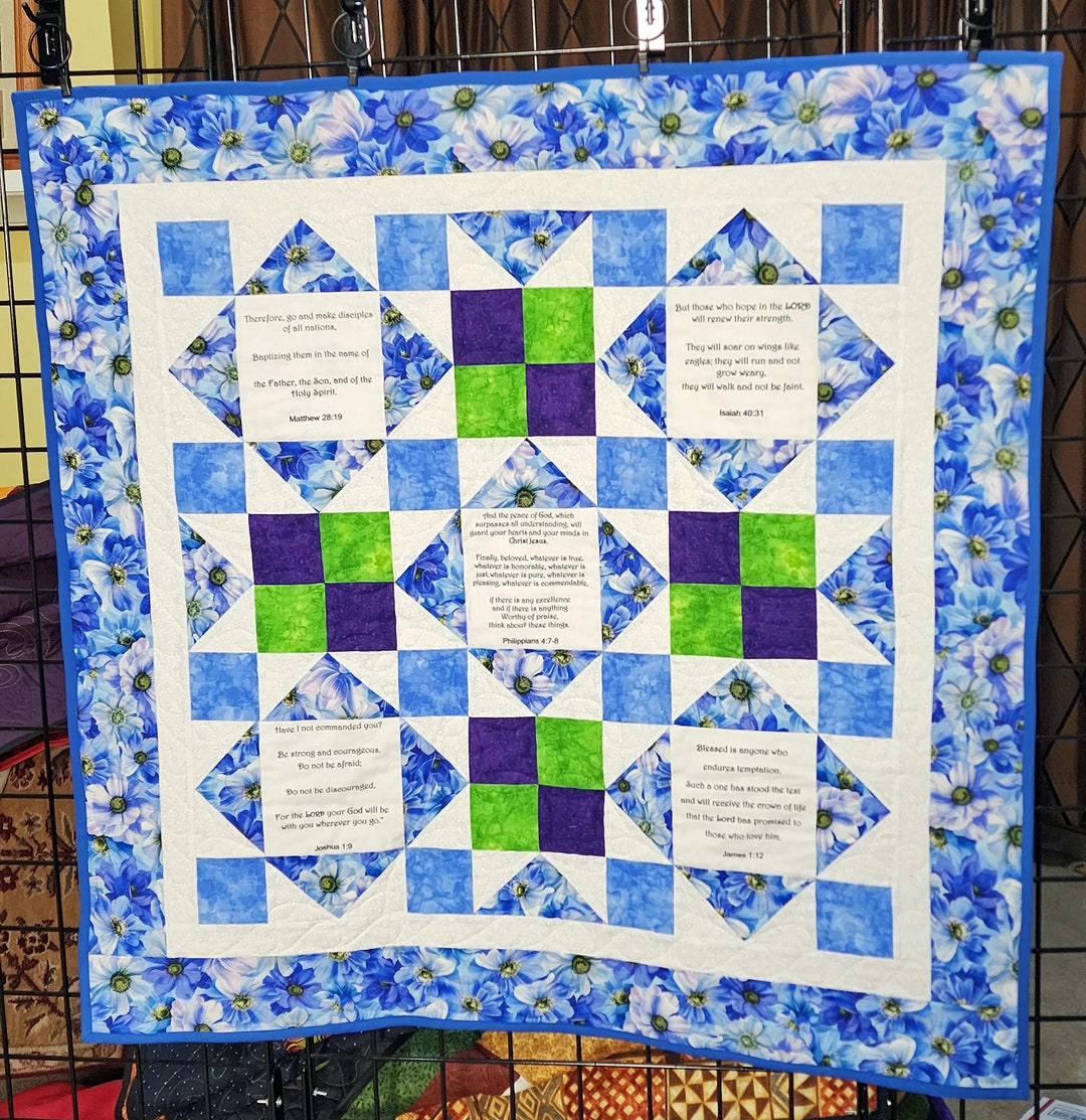 Handmade Prayer Quilt, Scripture Quilt, Christian Gift, Church Banner
