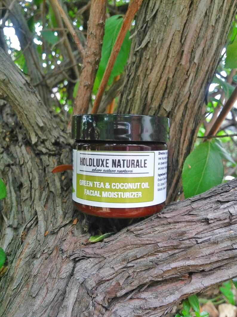 Green Tea & Coconut Oil Face Moisturizer Natural Face Cream Etsy