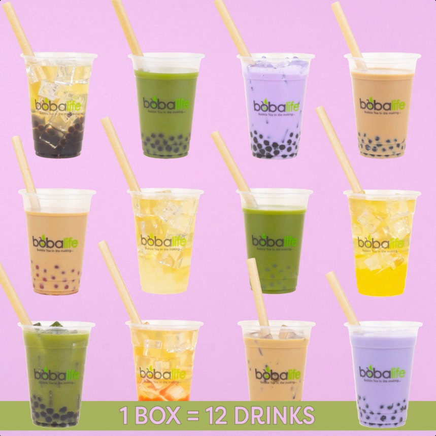 Bubble Tea Kit Gift Box Traditional Selection Makes 12 Drinks Suitable for  Vegans by Bobalife 