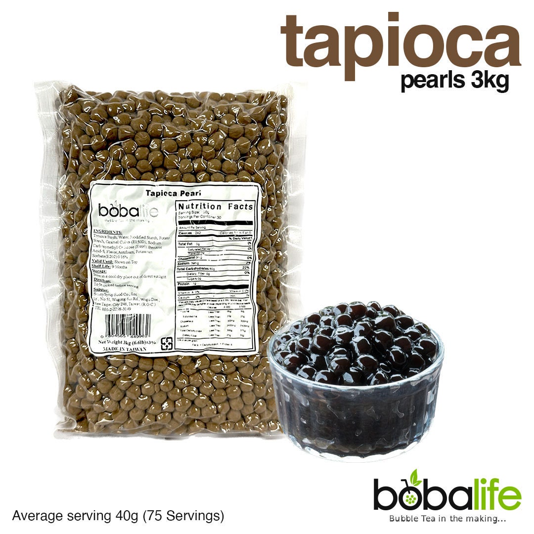 Bubble Tea-kit - Tapioca & Brun socker (6 drycker, sugrör ingår) :  : Livsmedel