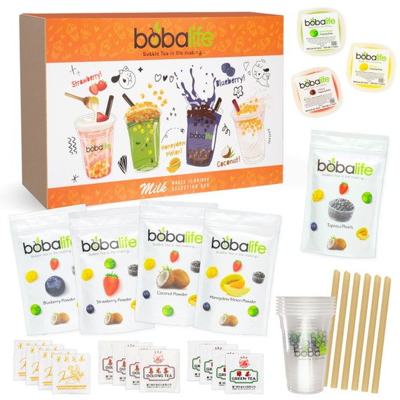 Bubble Tea Kit Gift Box Summerfruit Selection Makes 12 Drinks