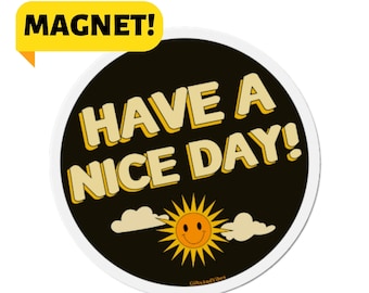 Haben Sie einen schönen Tag! Süßer Ästhetischer Retro Smiley Sonnenschein Positive Vibes Auto-Magnet-Vehikel-Aufkleber