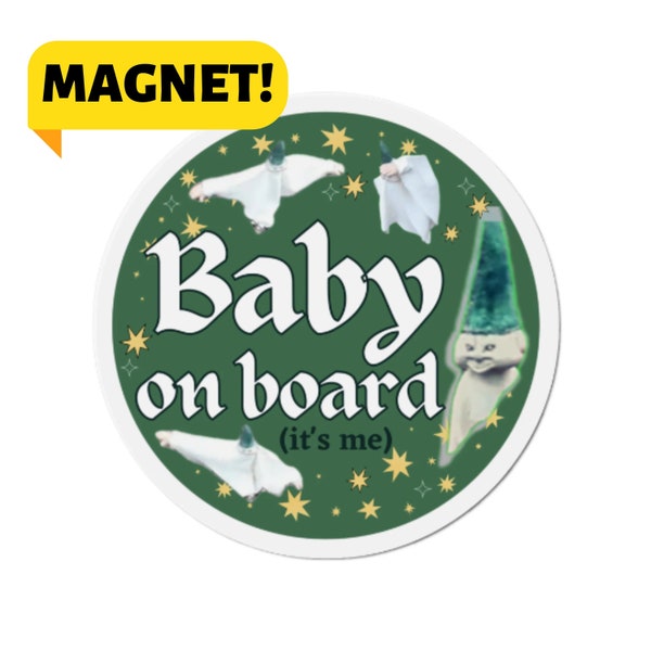 Baby On Board "Me As A Baby" Tik Tok Gen Z Meme Funny Car Bumper Magnet Car Decal