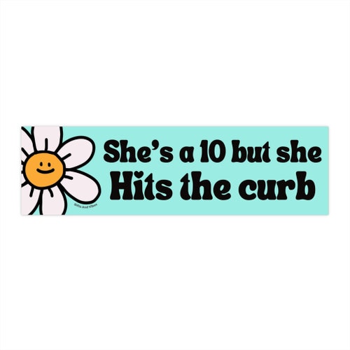 She's a 10 but She Hits the Curb Funny Meme Gen Z Bumper Etsy