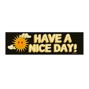 Haben Sie einen schönen Tag! Niedliche Ästhetische Retro Smiley Sonnenschein Positive Vibes Vinyl Autoaufkleber für Auto