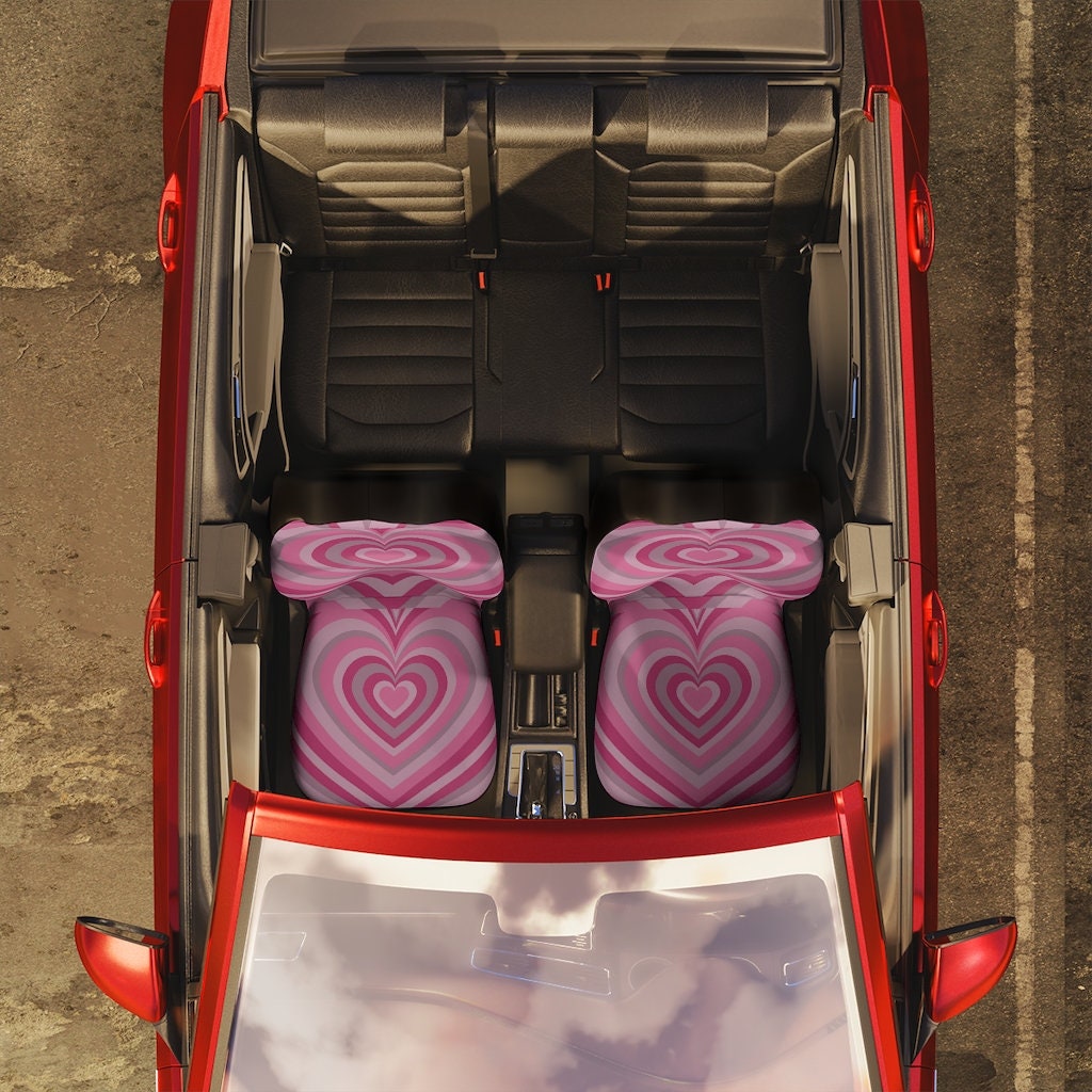 Buy Pink Y2K Preppy Hearts Aesthetic Cute Car Accessories for Women Decor  for Car Vehicle Seat Covers Set of 2 Online in India 