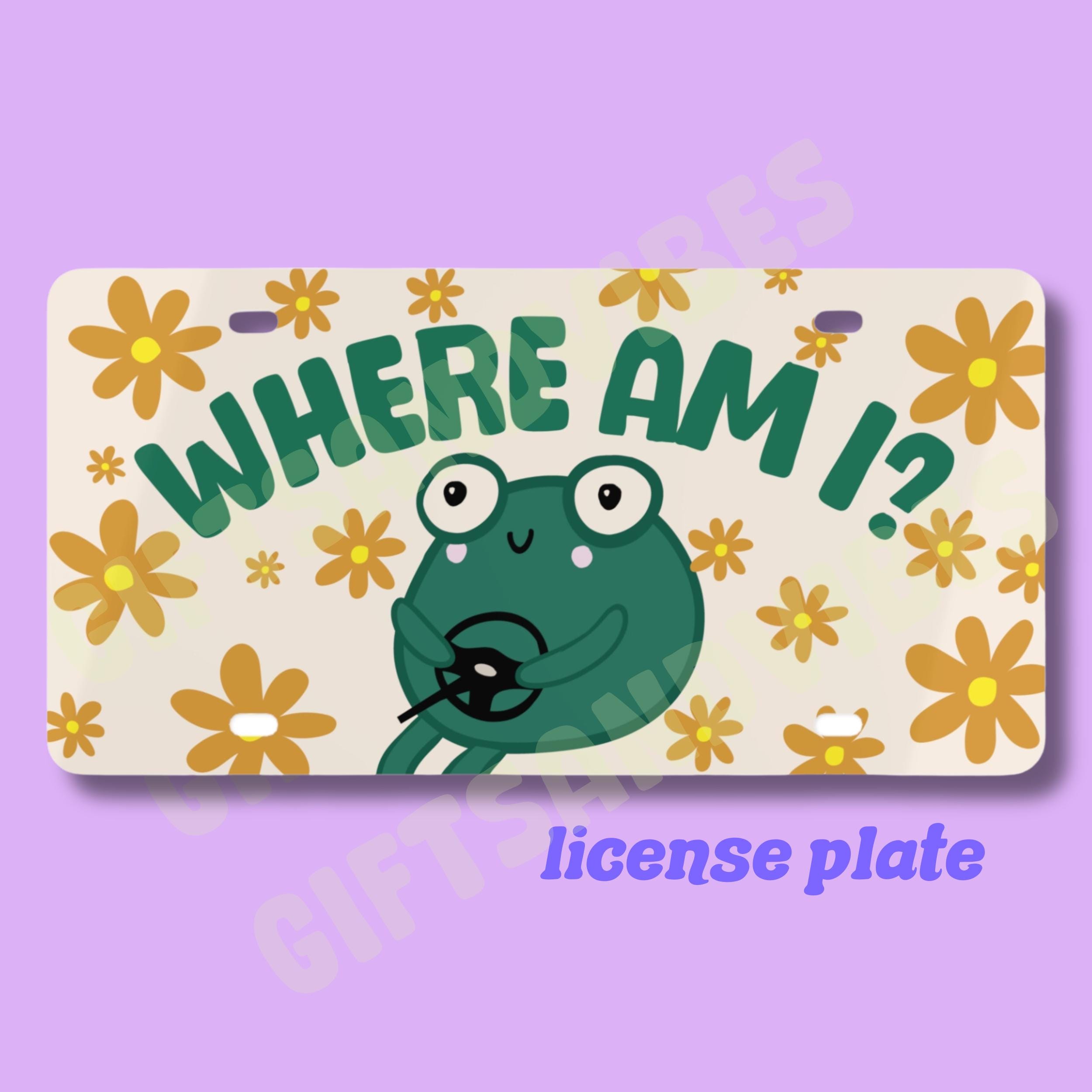 Where Am I? - Funny Frog Vanity Front License Plate Car Vehicle Decor Accessories