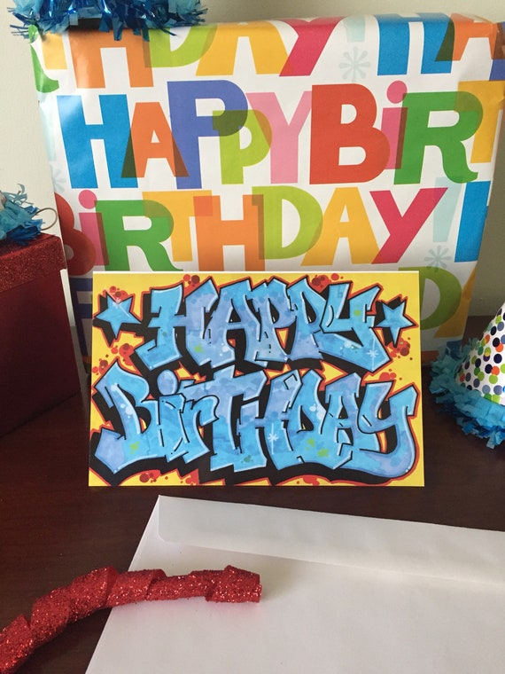 Graffiti Happy Birthday Card Graffiti Cartes Danniversaire Etsy Graffiti Happy Birthday Card Graffiti Cartes Danniversaire Etsy